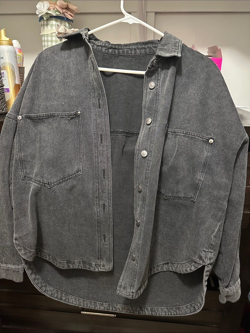 Steve Madden Black Washed Denim Jacket
